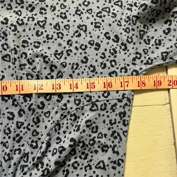 Aerie Leopard Print Twist Front Blue T-Shirt Dress Size Small Animal Casual - Picture 3 of 5